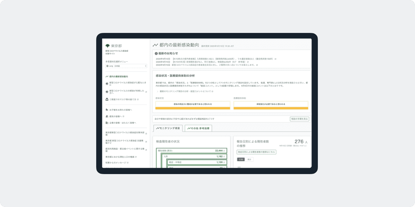 東京都 新型コロナウイルス感染症対策サイト